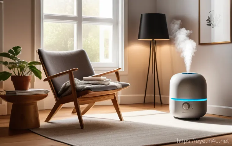 안구건조증 예방 습관 - A young professional (gender-neutral, 20s-30s) sitting at a modern desk with a laptop and smartphone...